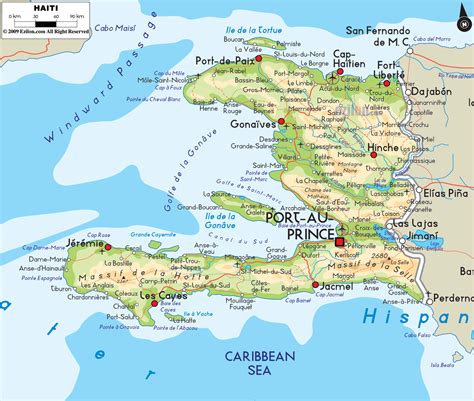 map of haiti island